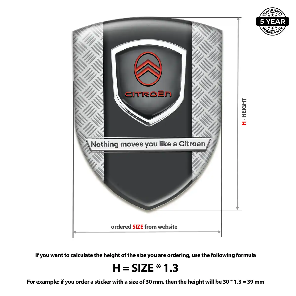Citroen Silicone Badge Interior Elegance