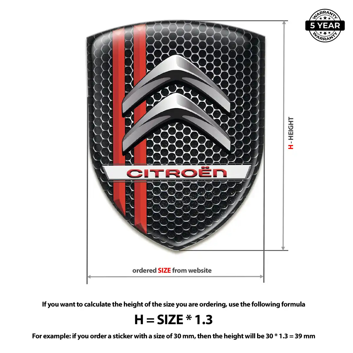 Citroen Silicone Badge Outer Style