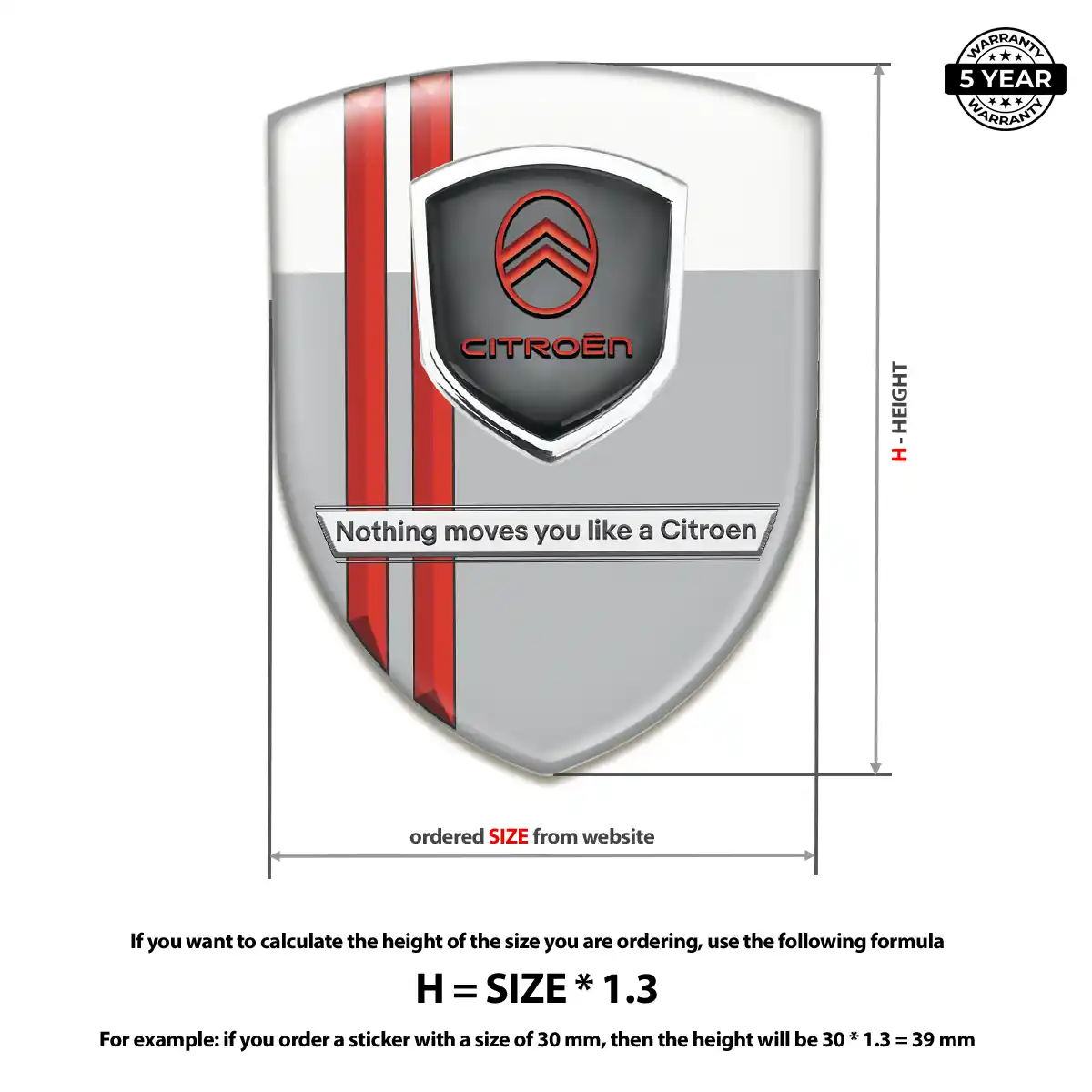 Citroen Silicone Badge Premium Dome