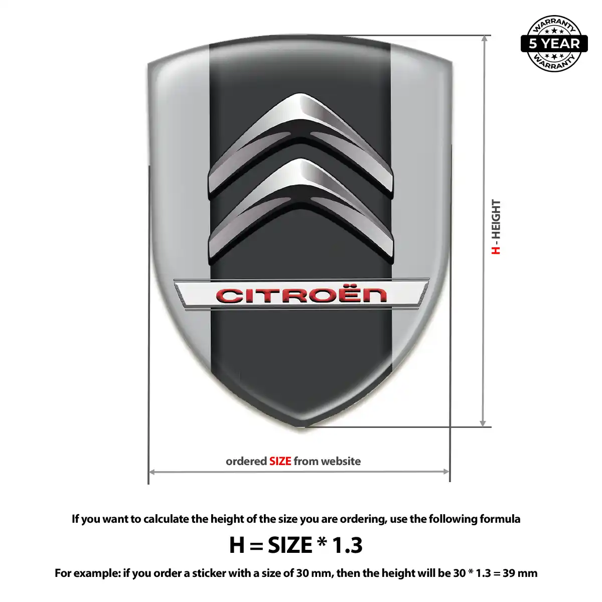 Citroen Silicone Emblem Resin Luxe