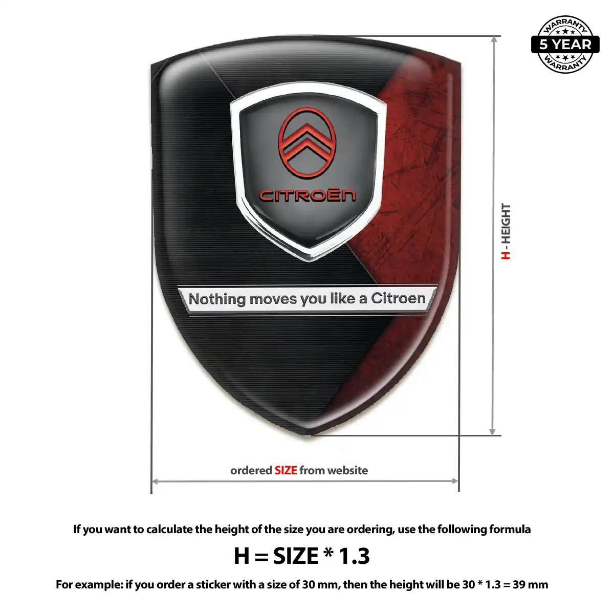 Citroen Silicone Sticker Outer Style