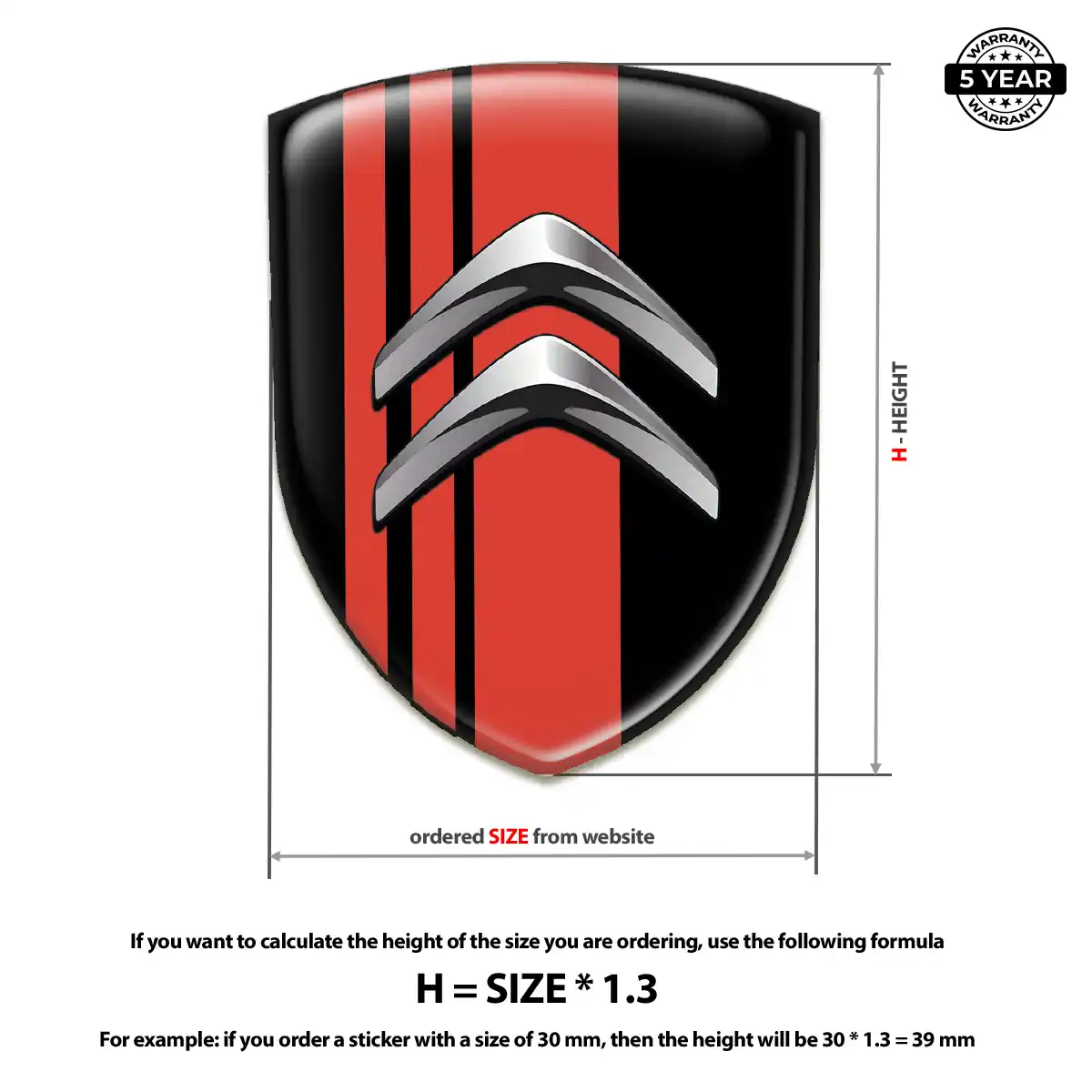 Citroen Silicone Sticker Premium Dome