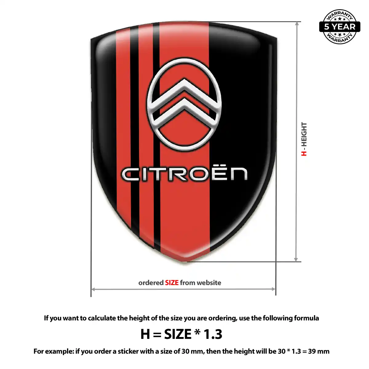 Citroen Silicone Sticker Refined Design
