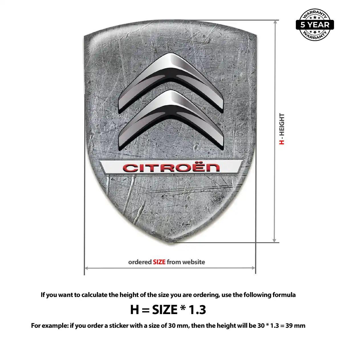 Citroen Silicone Sticker Resin Elite