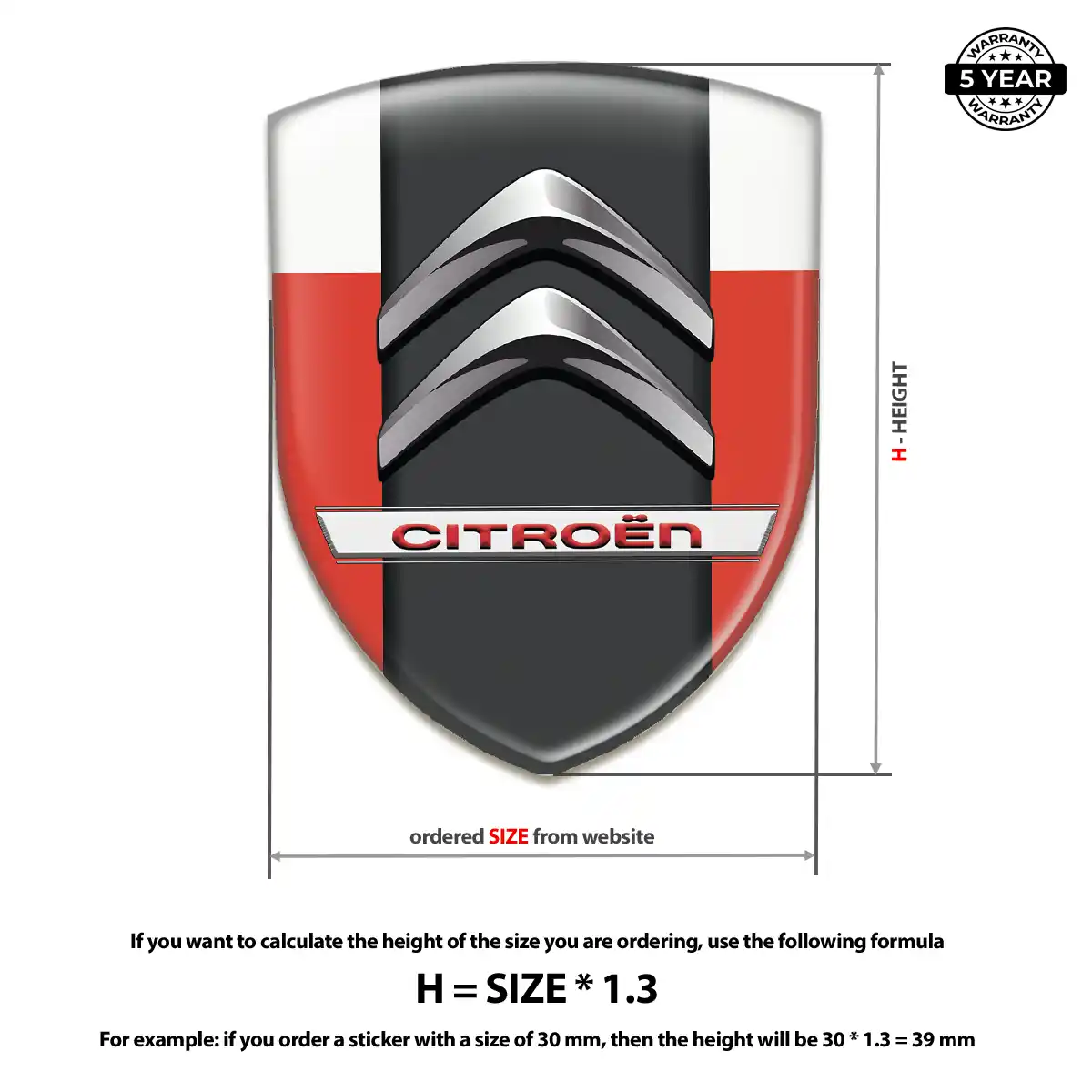 Citroen Silicone Sticker Resin Luxe