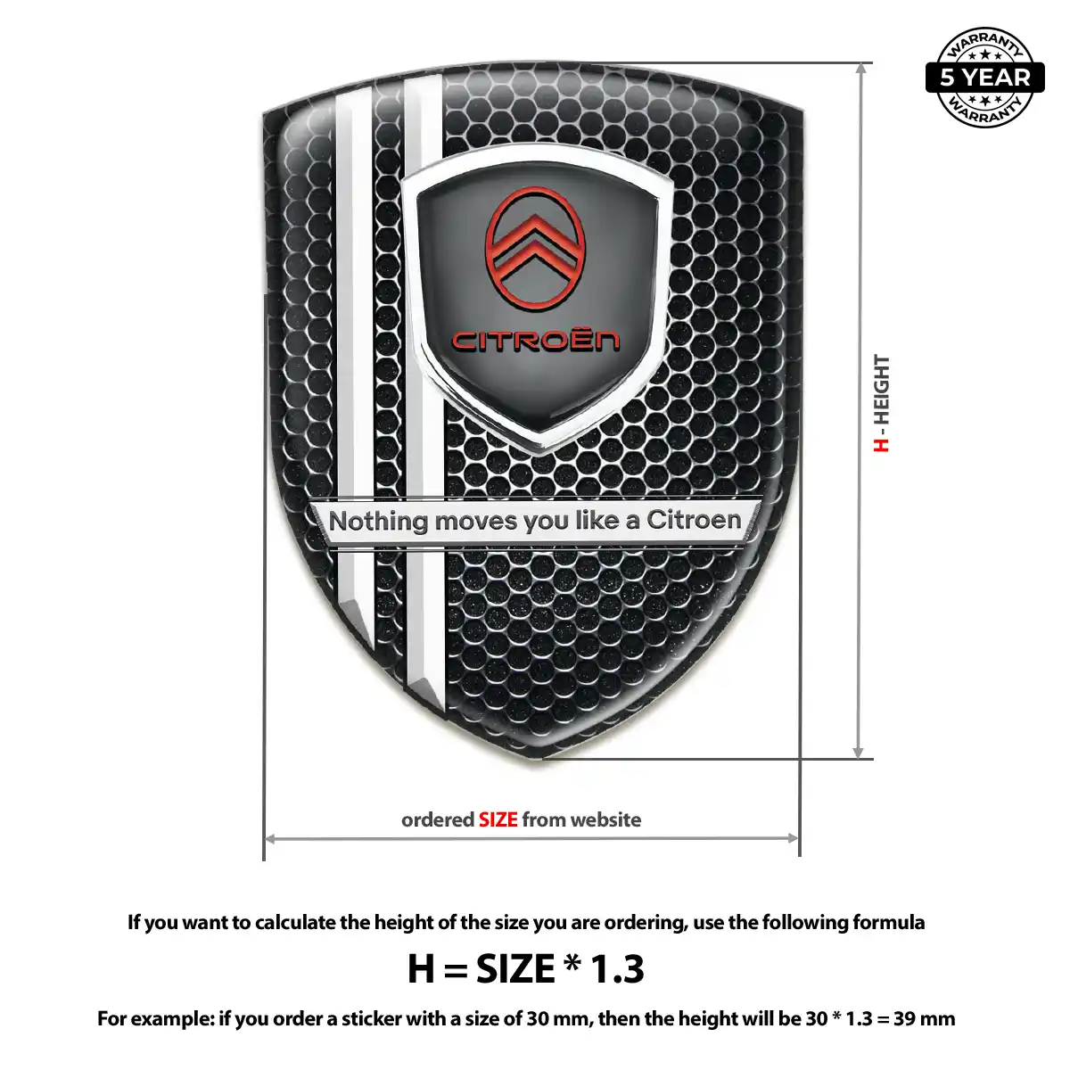 Citroen Silicone Sticker Superior Craft
