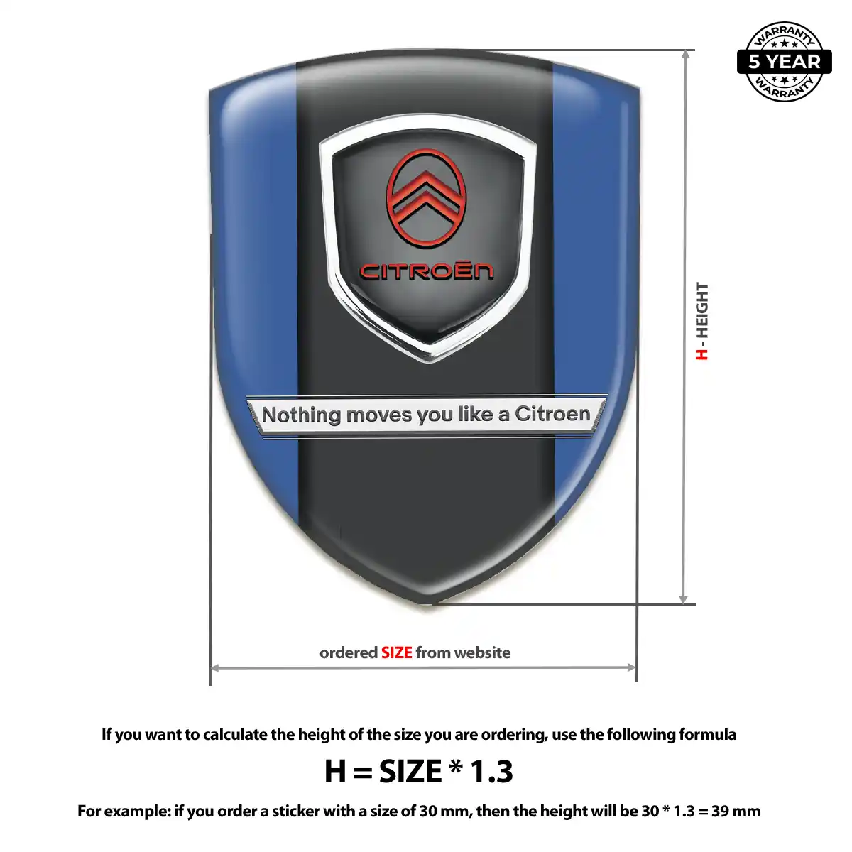 Citroen Vehicle Logo Sticker Cabin Style