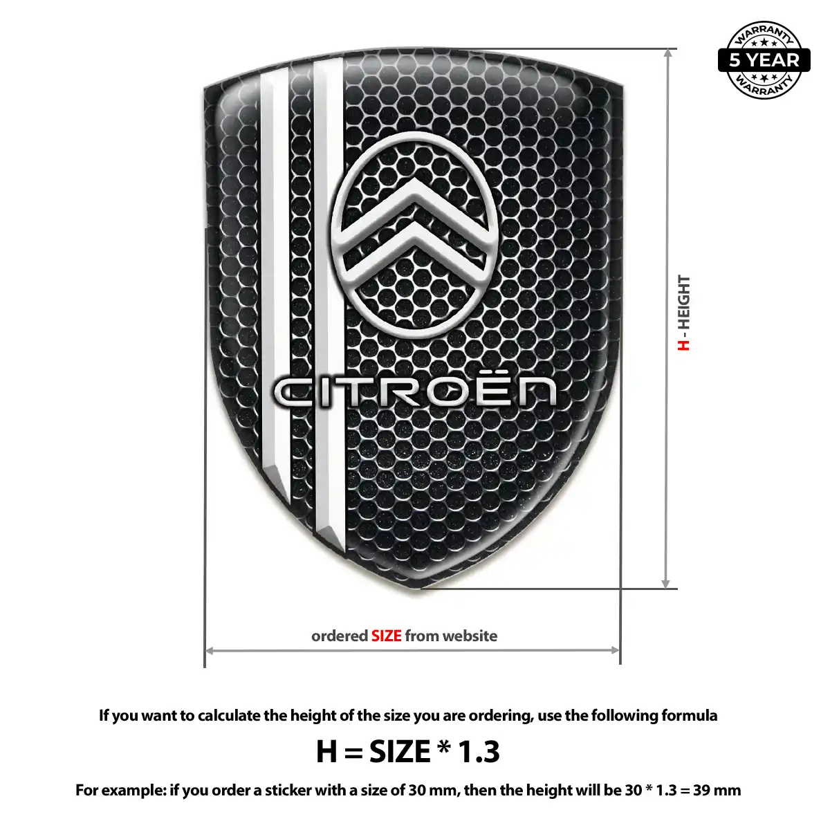 Citroen Vehicle Logo Sticker Deluxe Edition