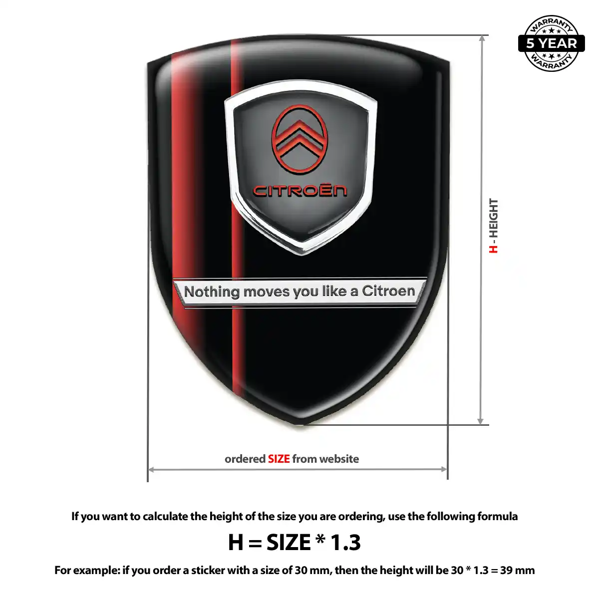 Citroen Vehicle Logo Sticker Elite Finish