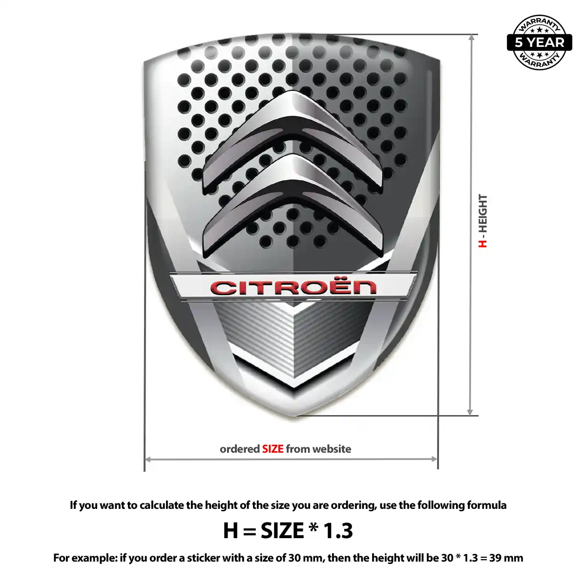 Citroen Vehicle Logo Sticker Interior Elegance