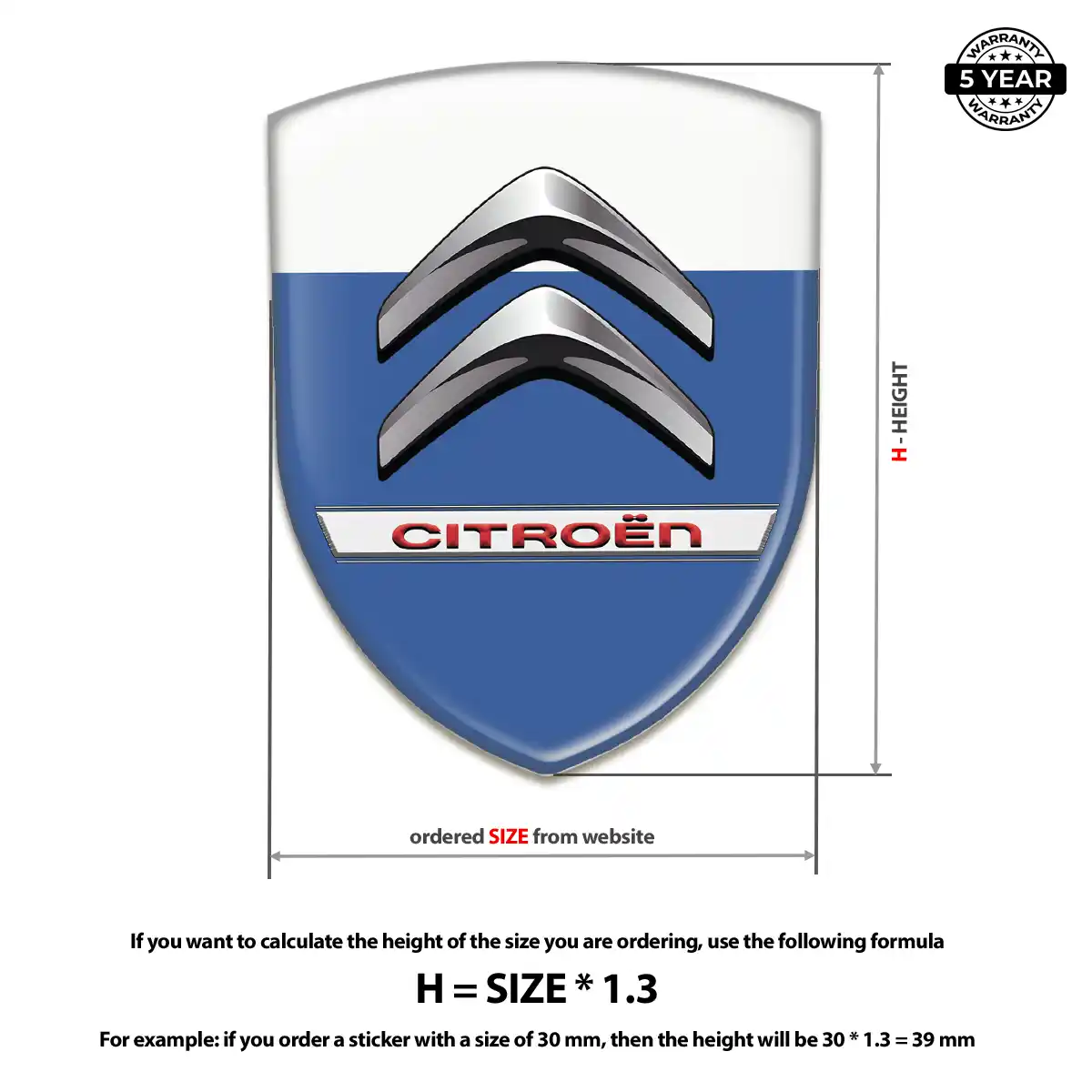 Citroen Vehicle Logo Sticker Interior Luxe