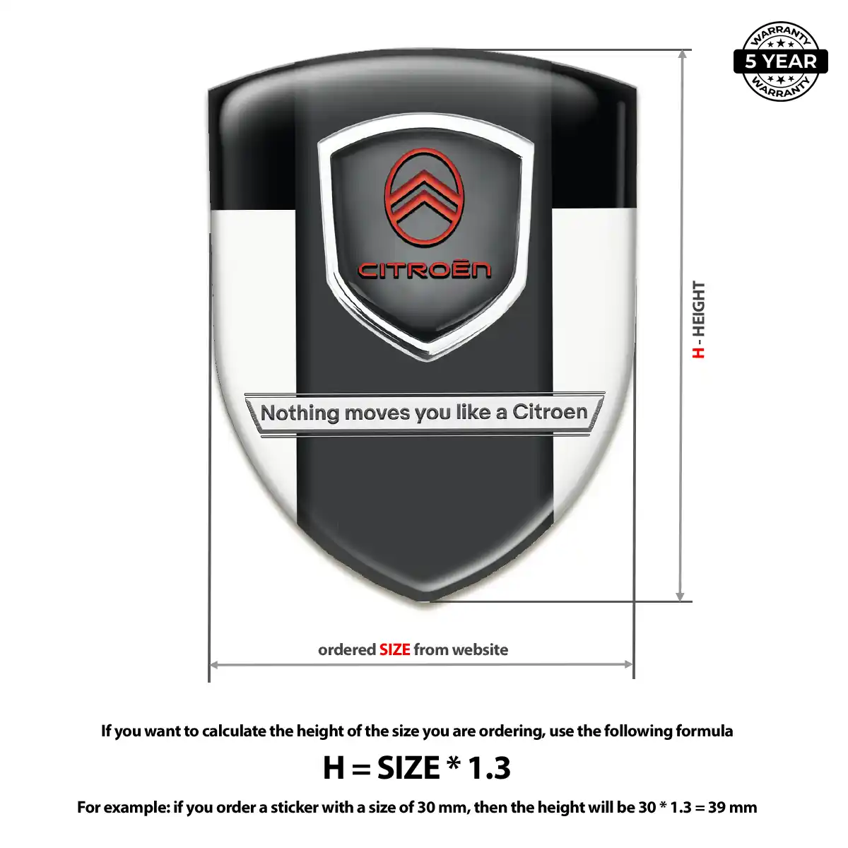 Citroen Vehicle Logo Sticker Opulent Line