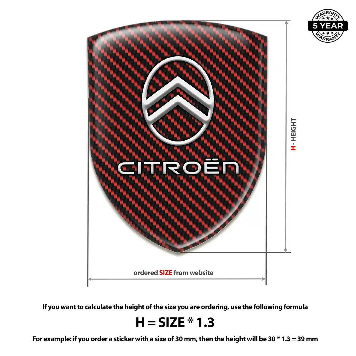 Citroen Vehicle Logo Sticker Resin Elite