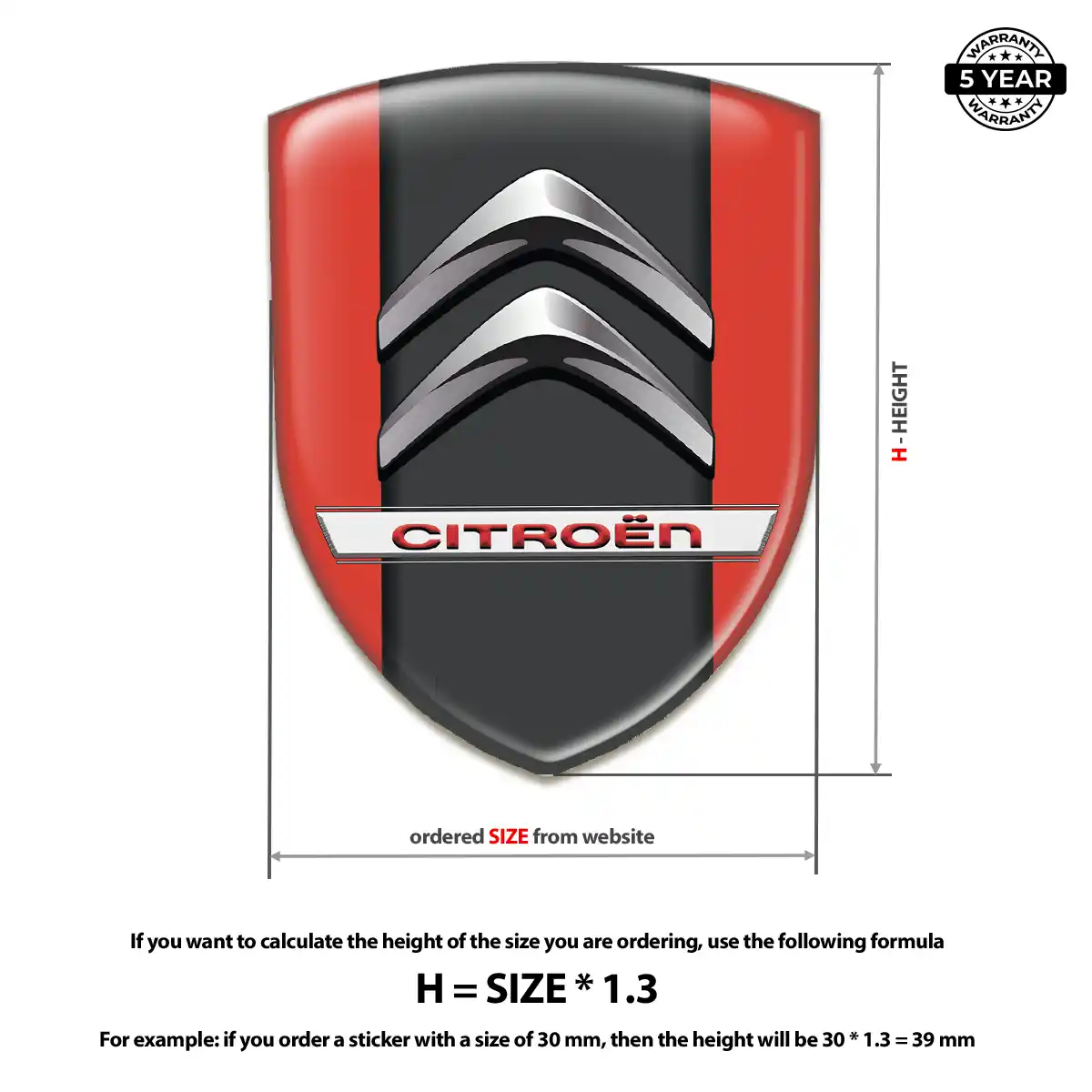 Citroen Vehicle Logo Sticker Resin Luxe