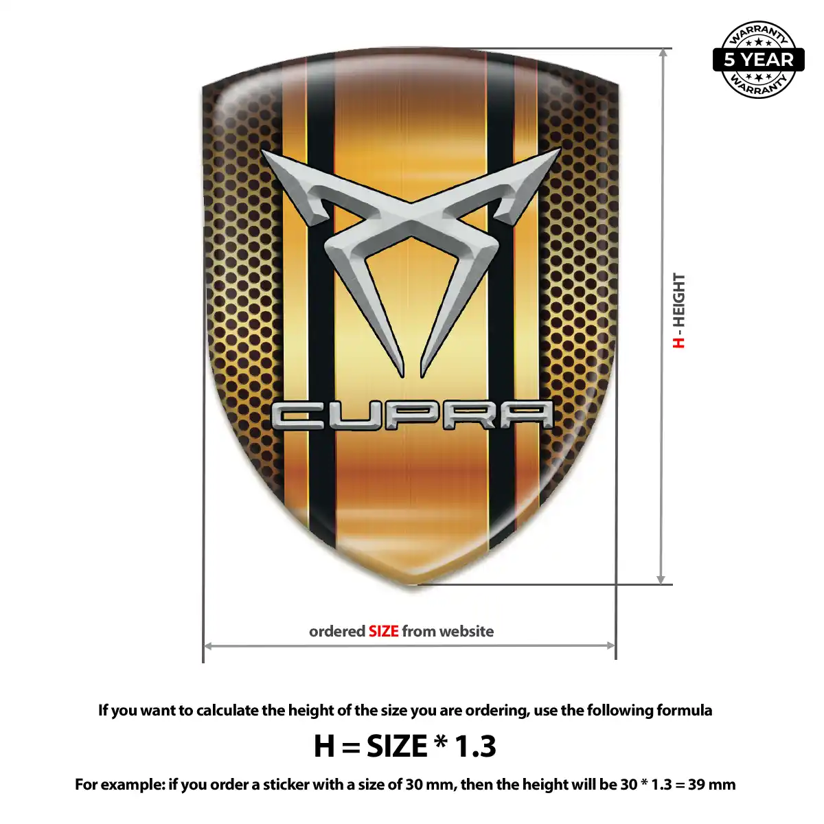 Cupra 3D Badge Sticker Signature Grade