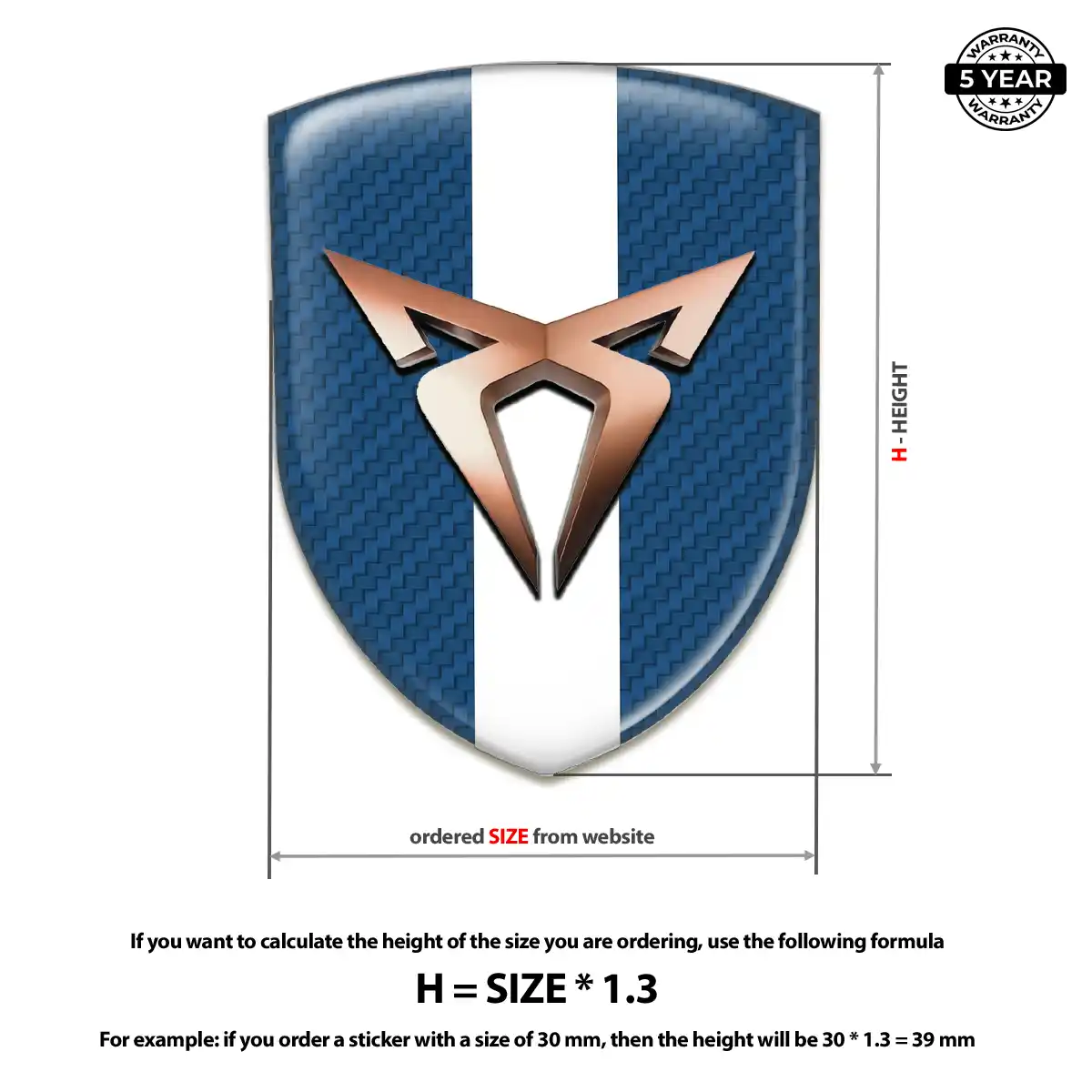 Cupra 3D Badge Sticker Superior Craft