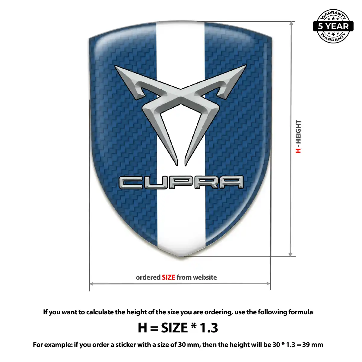 Cupra 3D Domed Sticker Prime Quality