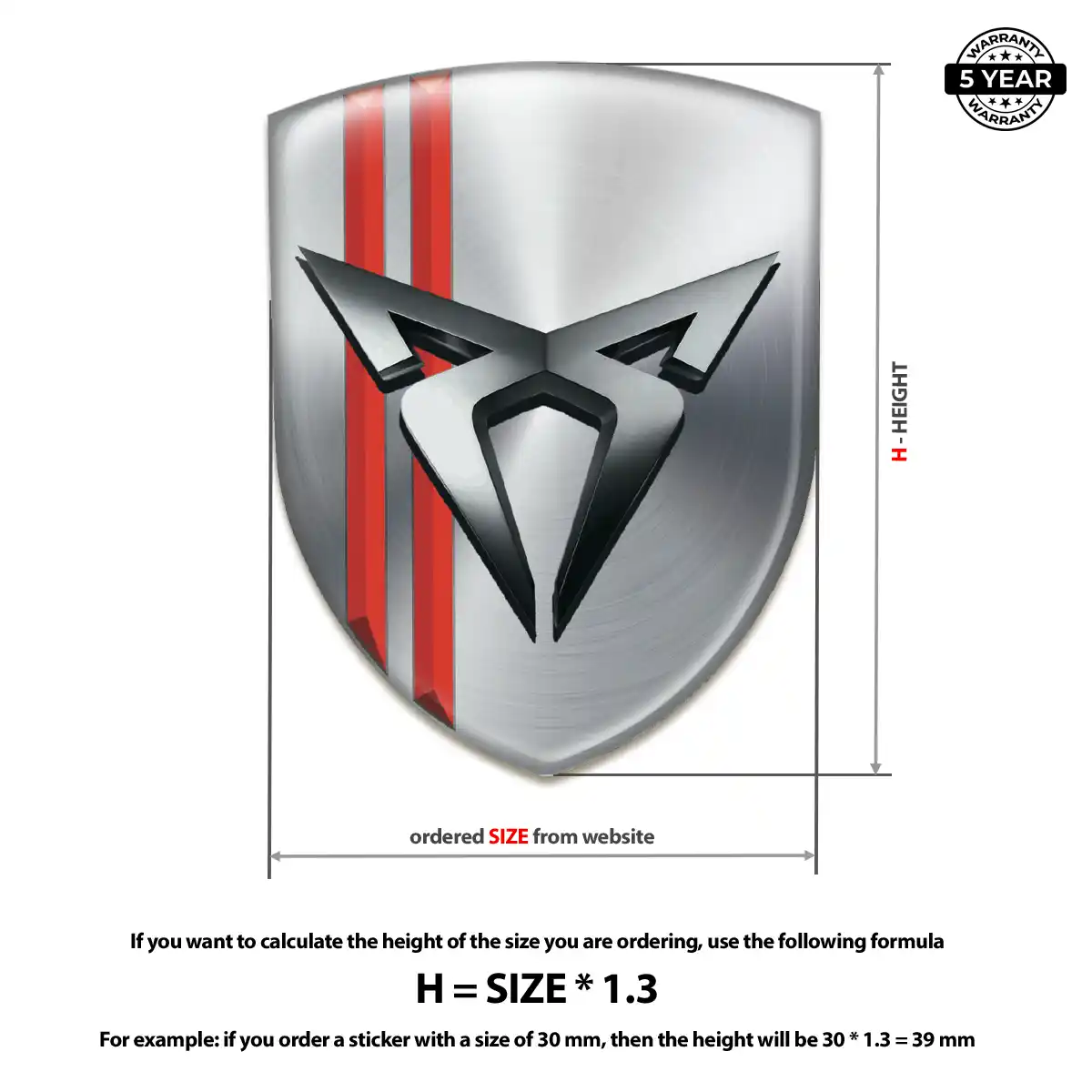 Cupra 3D Domed Sticker Refined Design