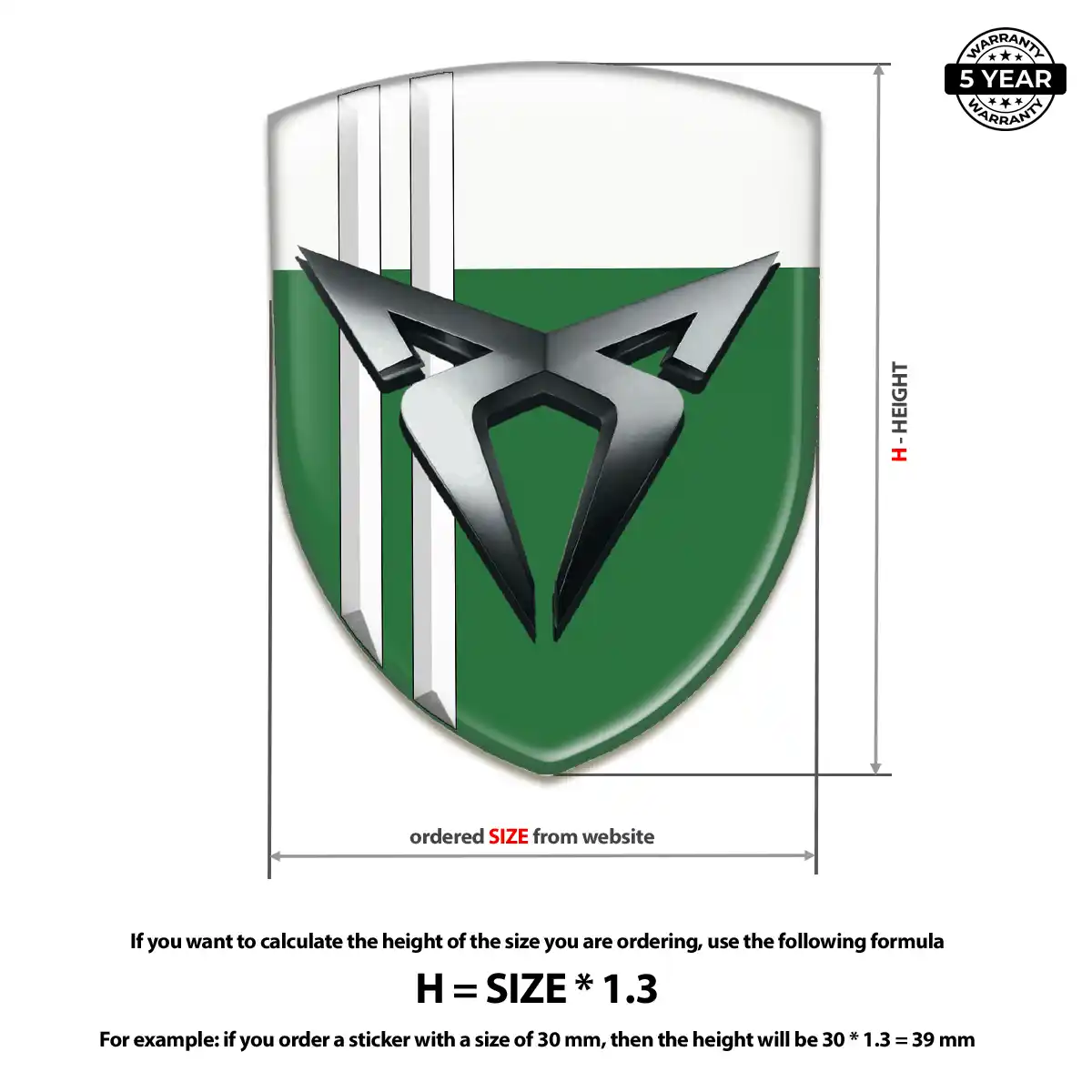 Cupra 3D Domed Sticker Sleek Style