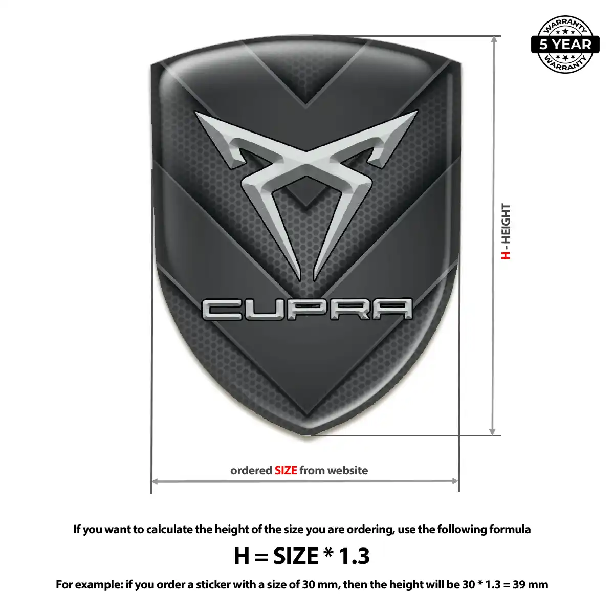 Cupra 3D Domed Sticker Superior Craft