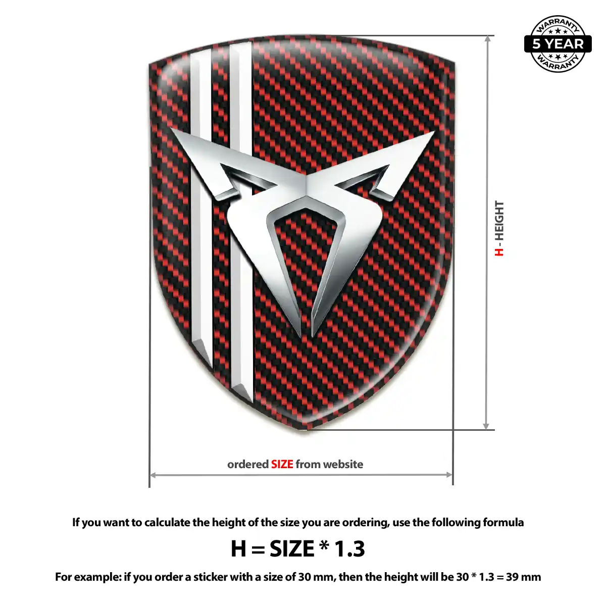 Cupra 3D Emblem Sticker Prime Quality