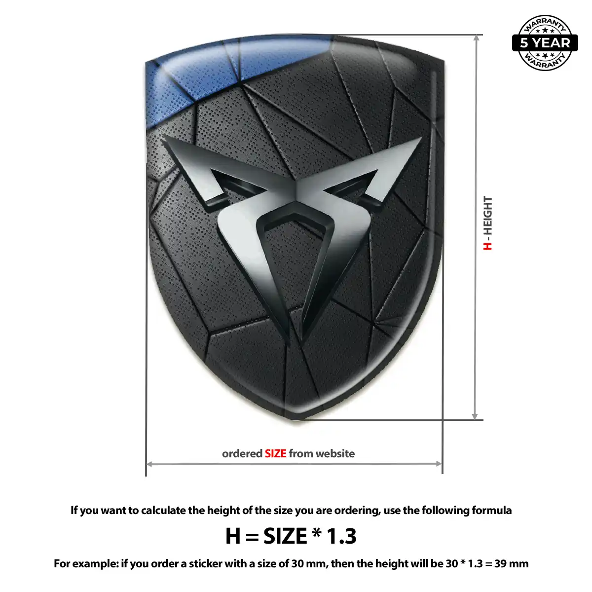 Cupra 3D Emblem Sticker Signature Grade