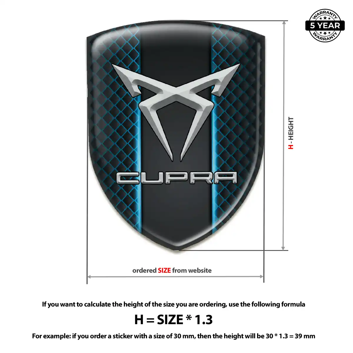 Cupra 3D Gel Sticker Signature Grade