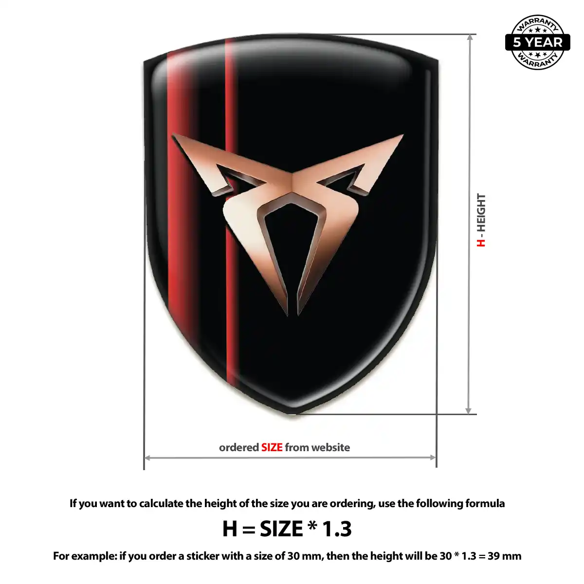 Cupra 3D Gel Sticker Sleek Style