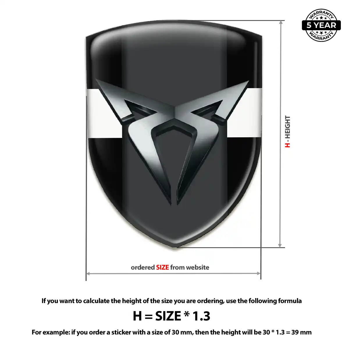 Cupra 3D Logo Sticker Sleek Style