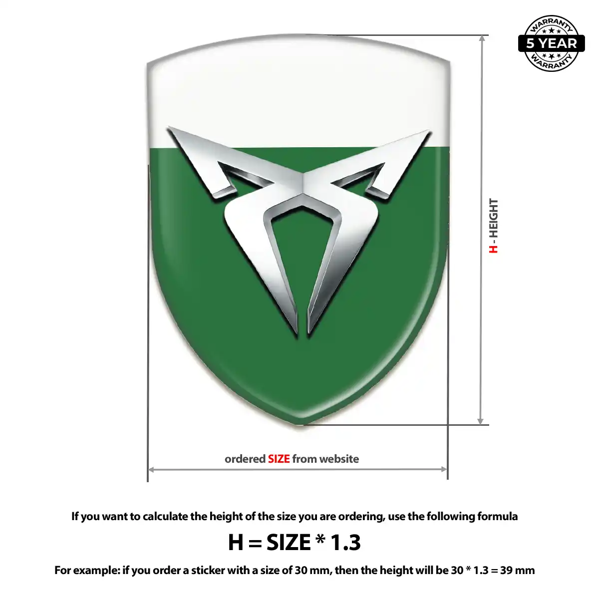 Cupra 3D Resin Sticker Elite Finish