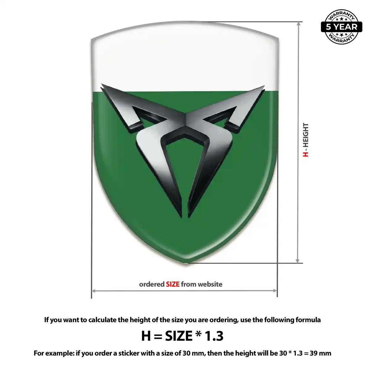Cupra 3D Resin Sticker Prime Quality