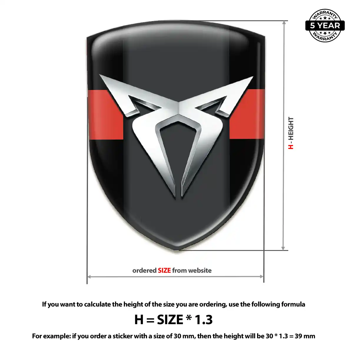 Cupra 3D Resin Sticker Signature Grade
