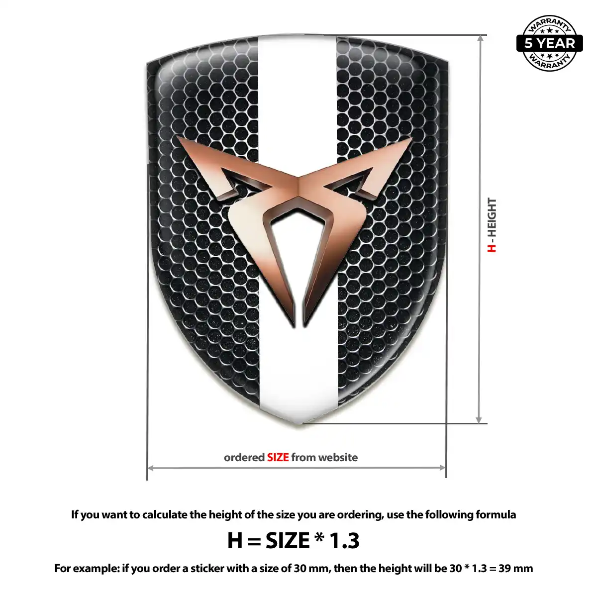 Cupra 3D Resin Sticker Sleek Style