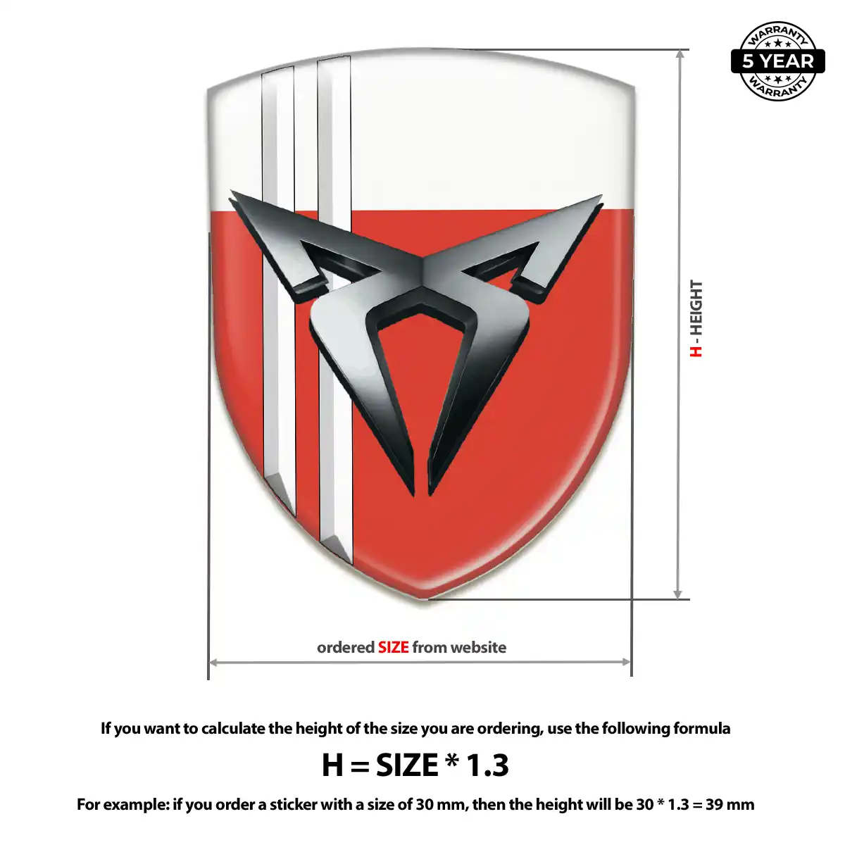 Cupra 3D Resin Sticker Superior Craft