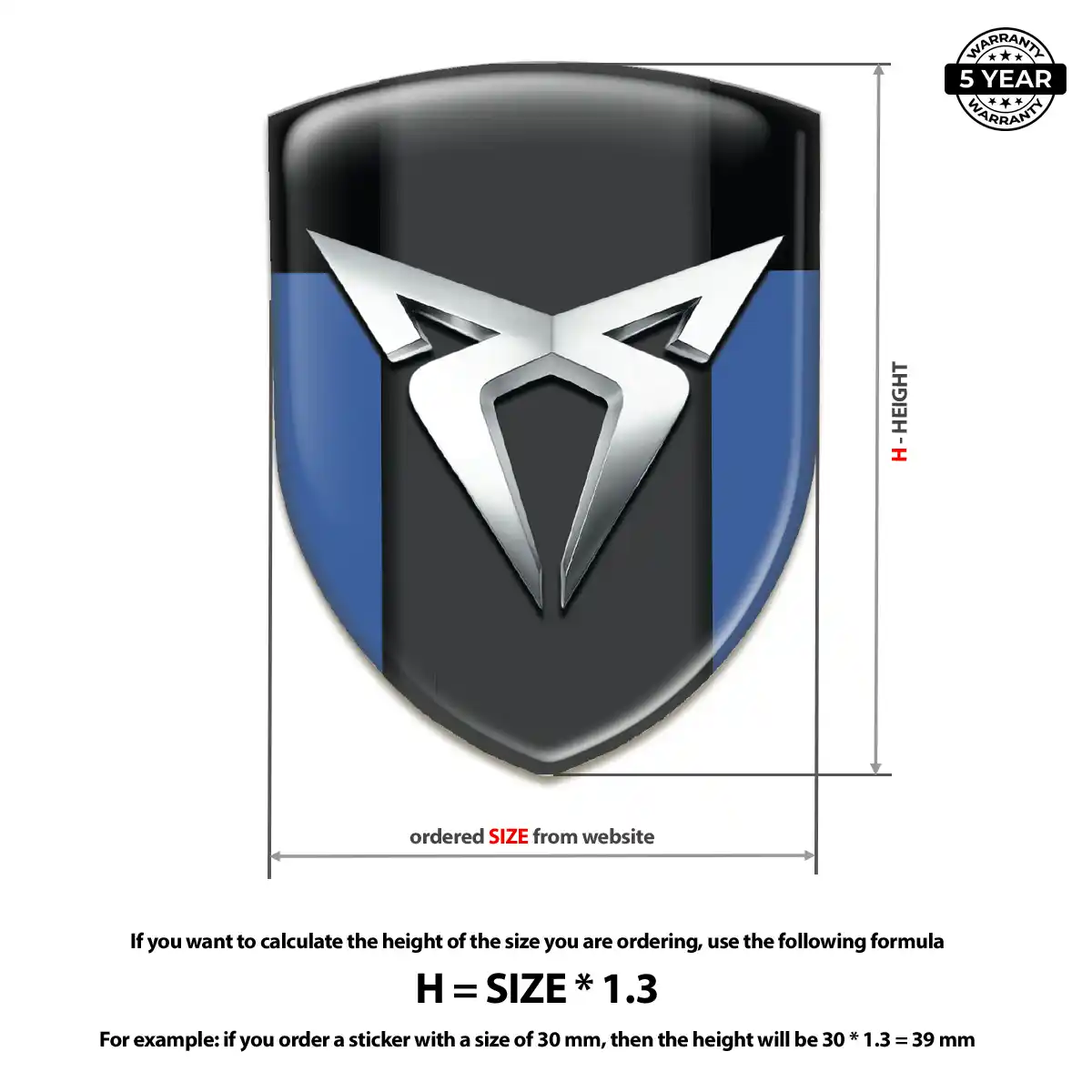 Cupra Automotive Resin Decal Prime Quality
