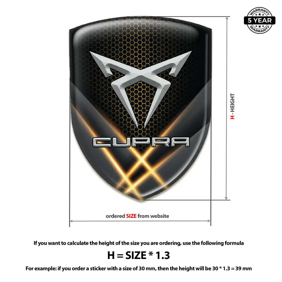Cupra Car Badge Sticker Signature Grade
