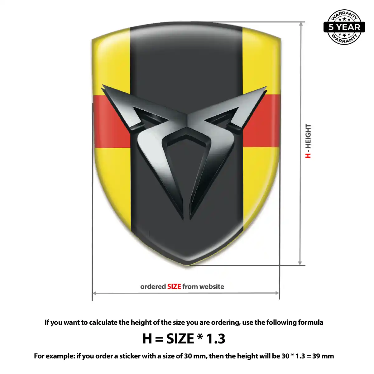 Cupra Car Emblem Decal Elite Finish