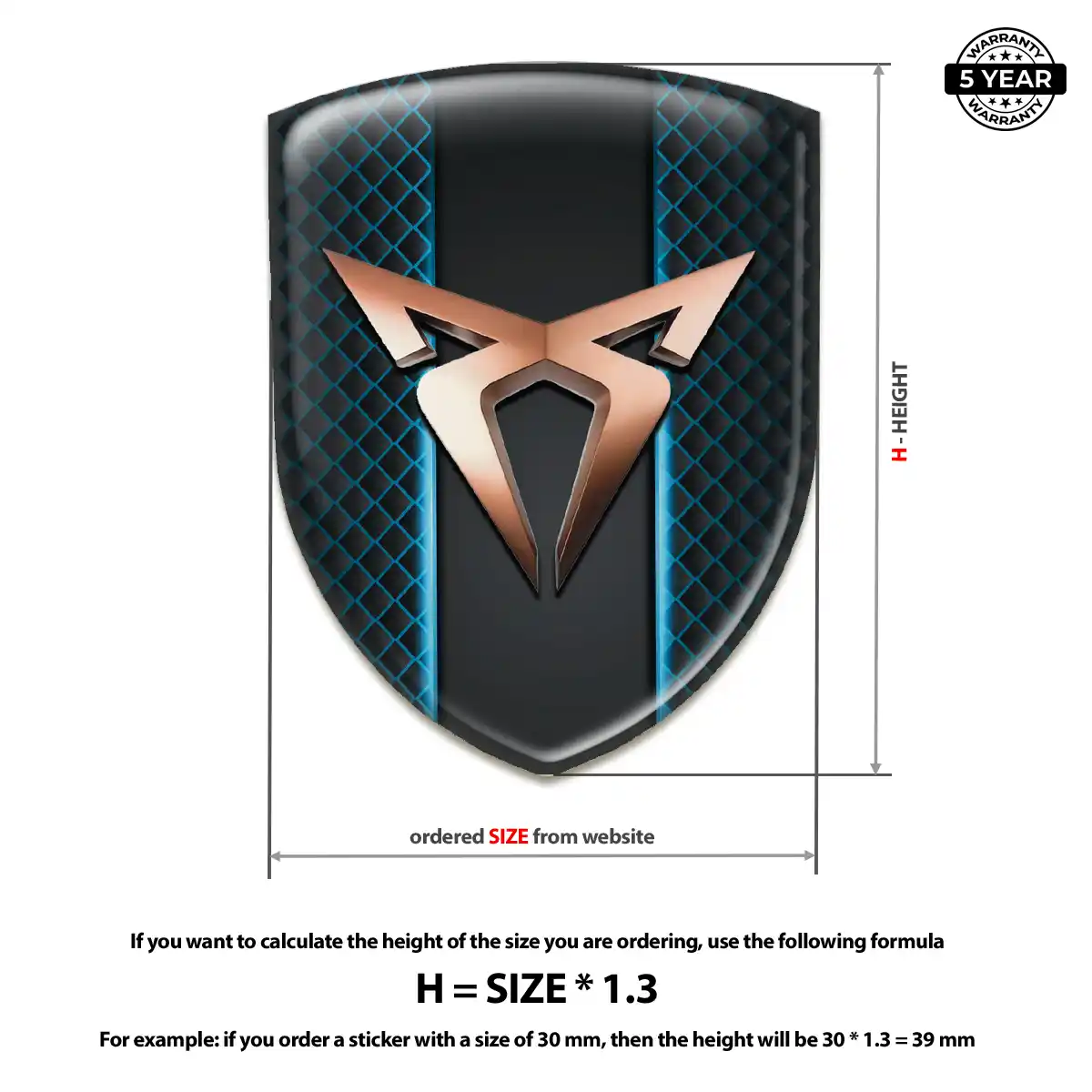 Cupra Car Emblem Overlay Elite Finish