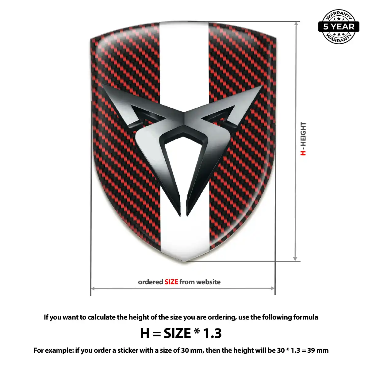 Cupra Car Emblem Sticker Elite Finish