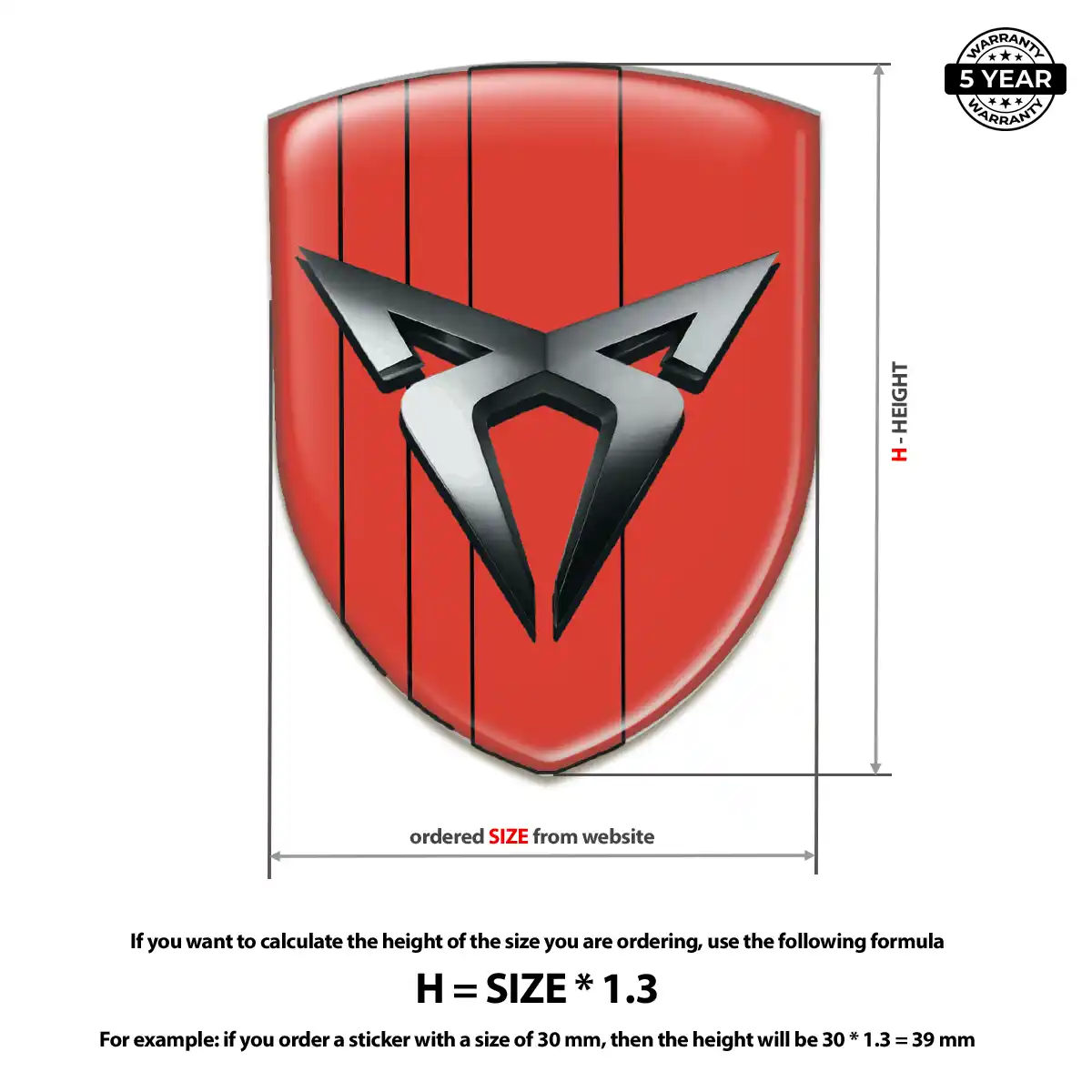 Cupra Car Logo Decal Elite Finish