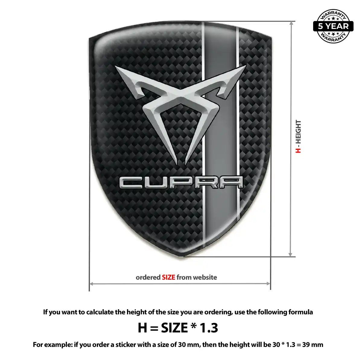Cupra Domed Badge Prestige Line