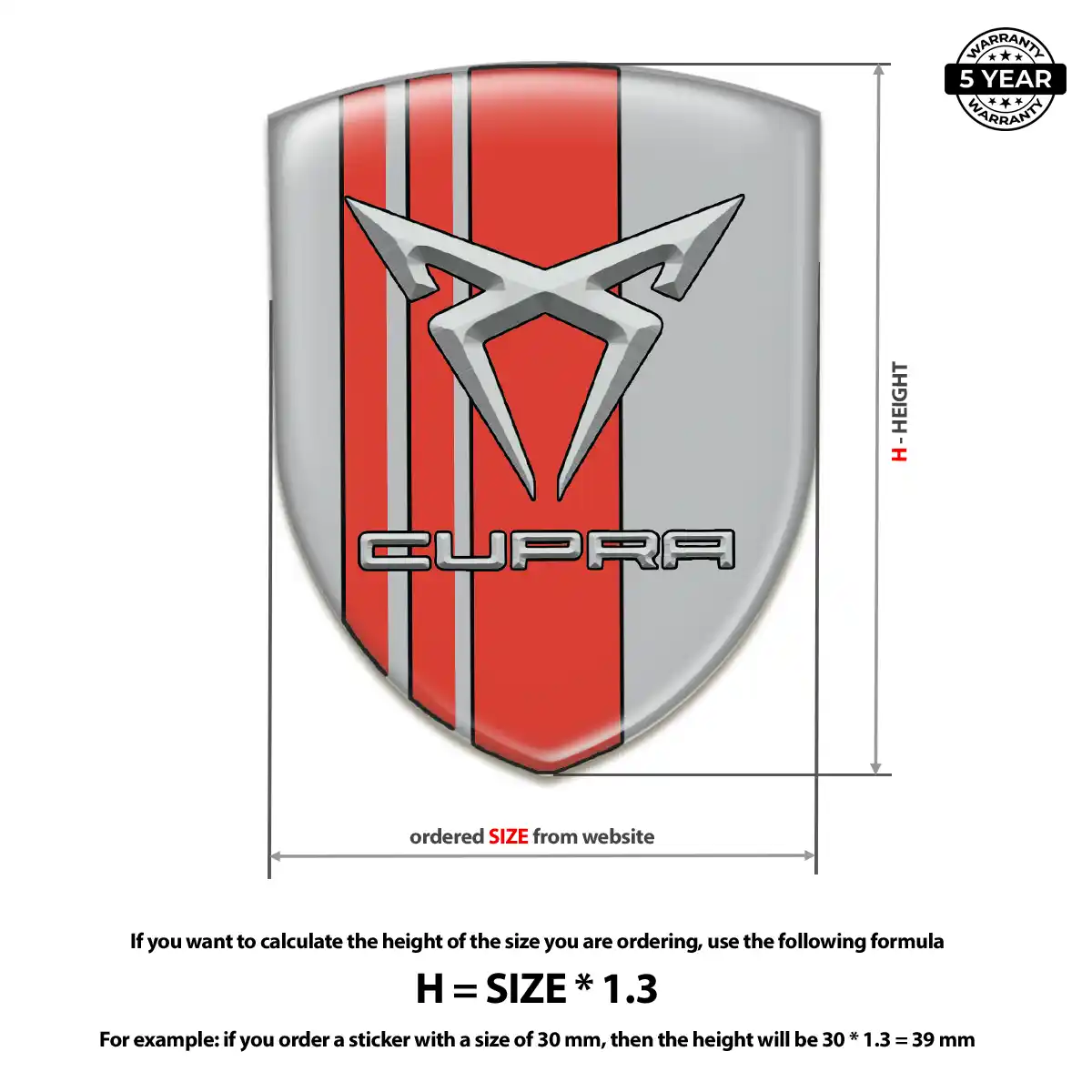 Cupra Domed Badge Prime Quality