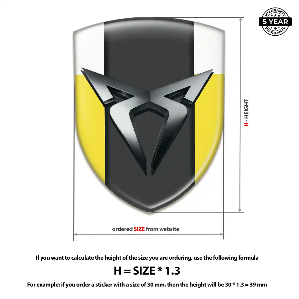 Cupra Domed Car Sticker Elite Finish