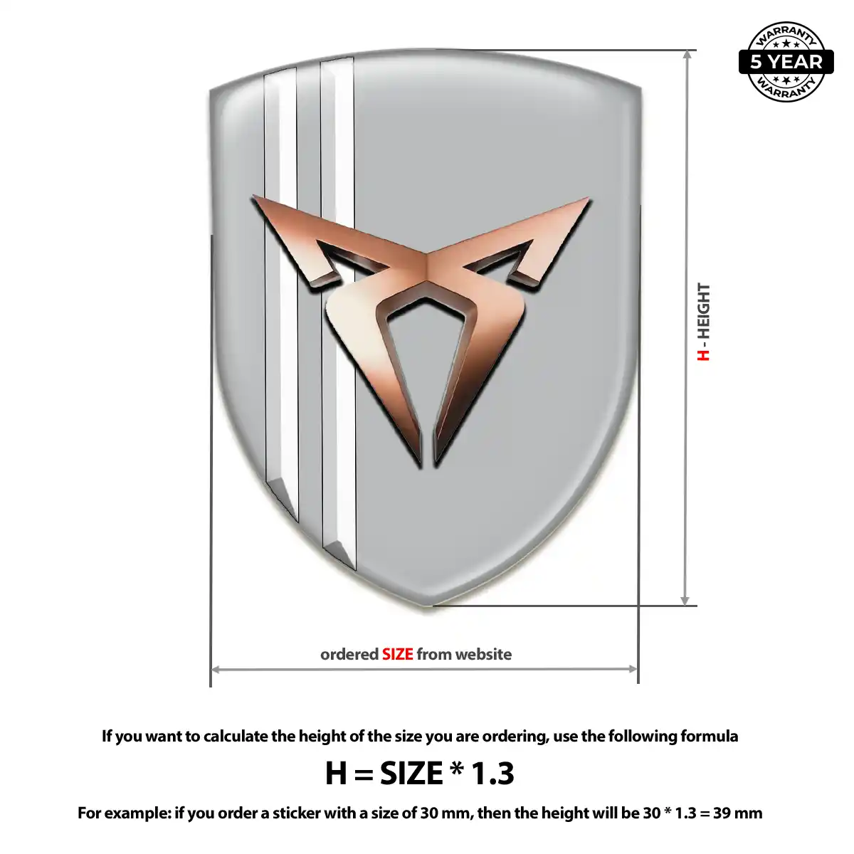 Cupra Domed Car Sticker Prime Quality