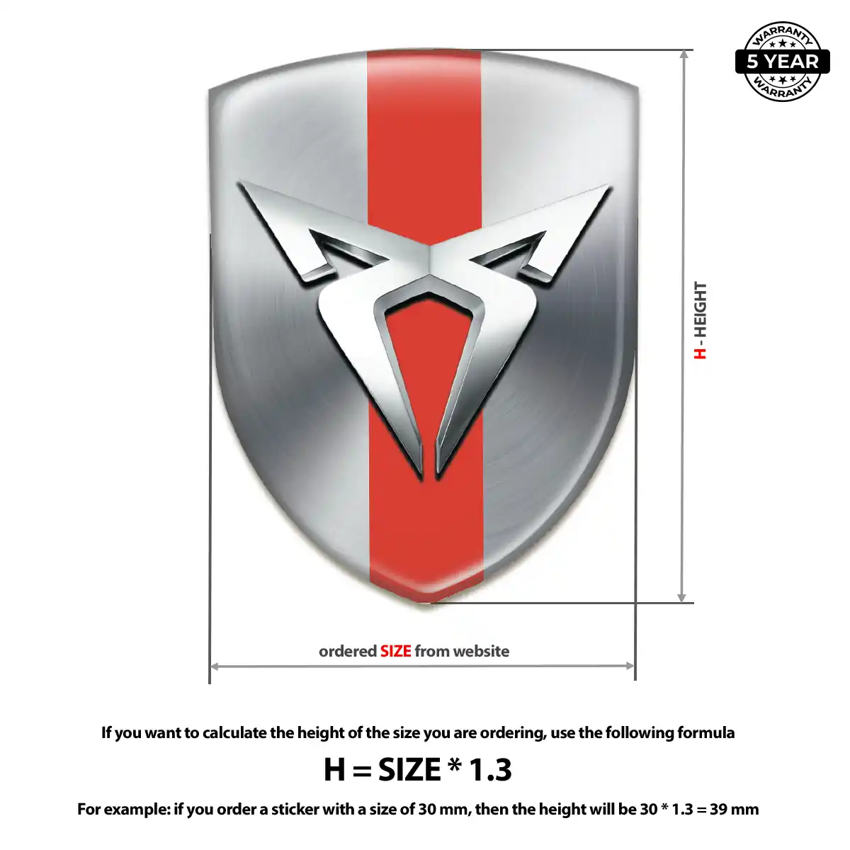 Cupra Domed Car Sticker Refined Design