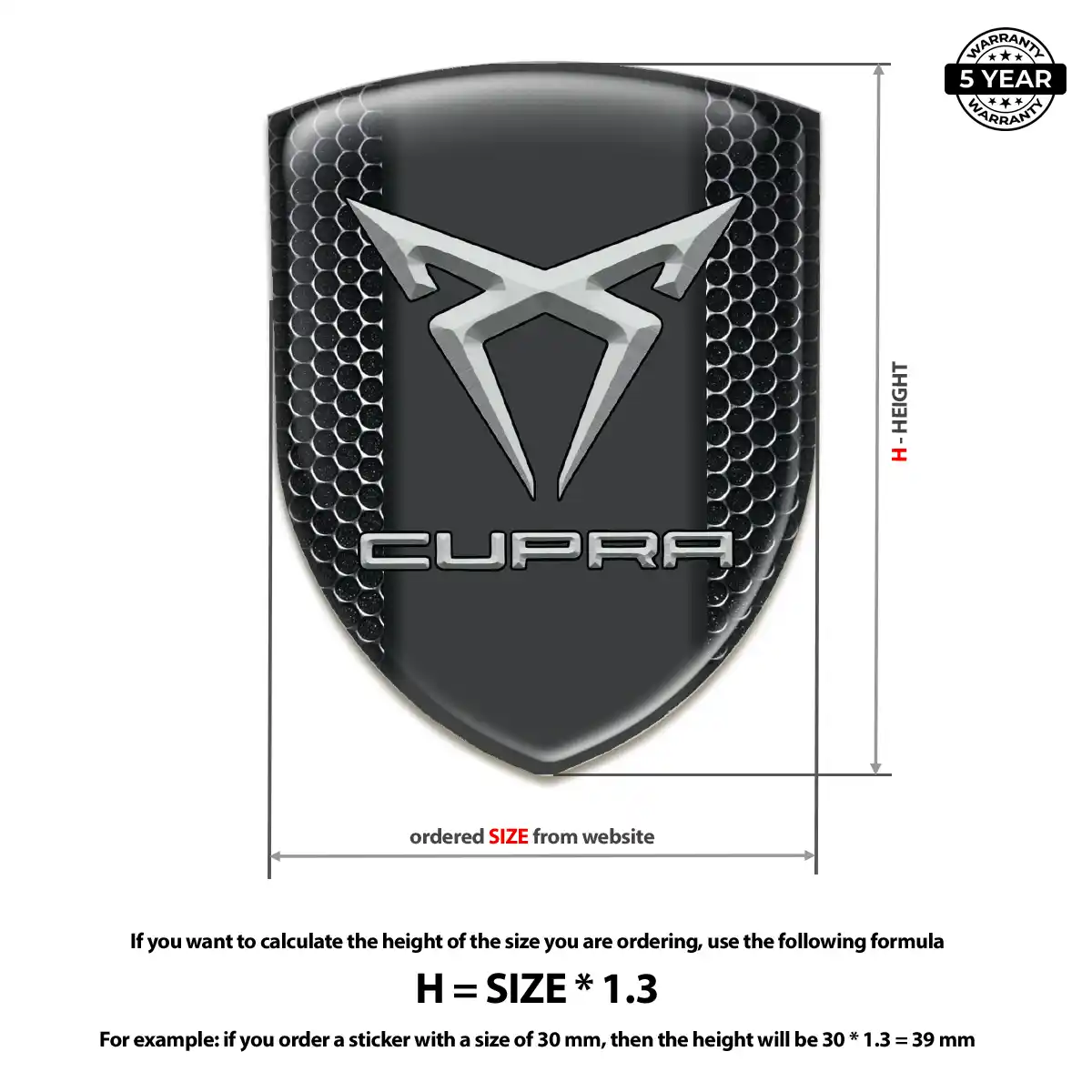 Cupra Domed Car Sticker Sleek Style