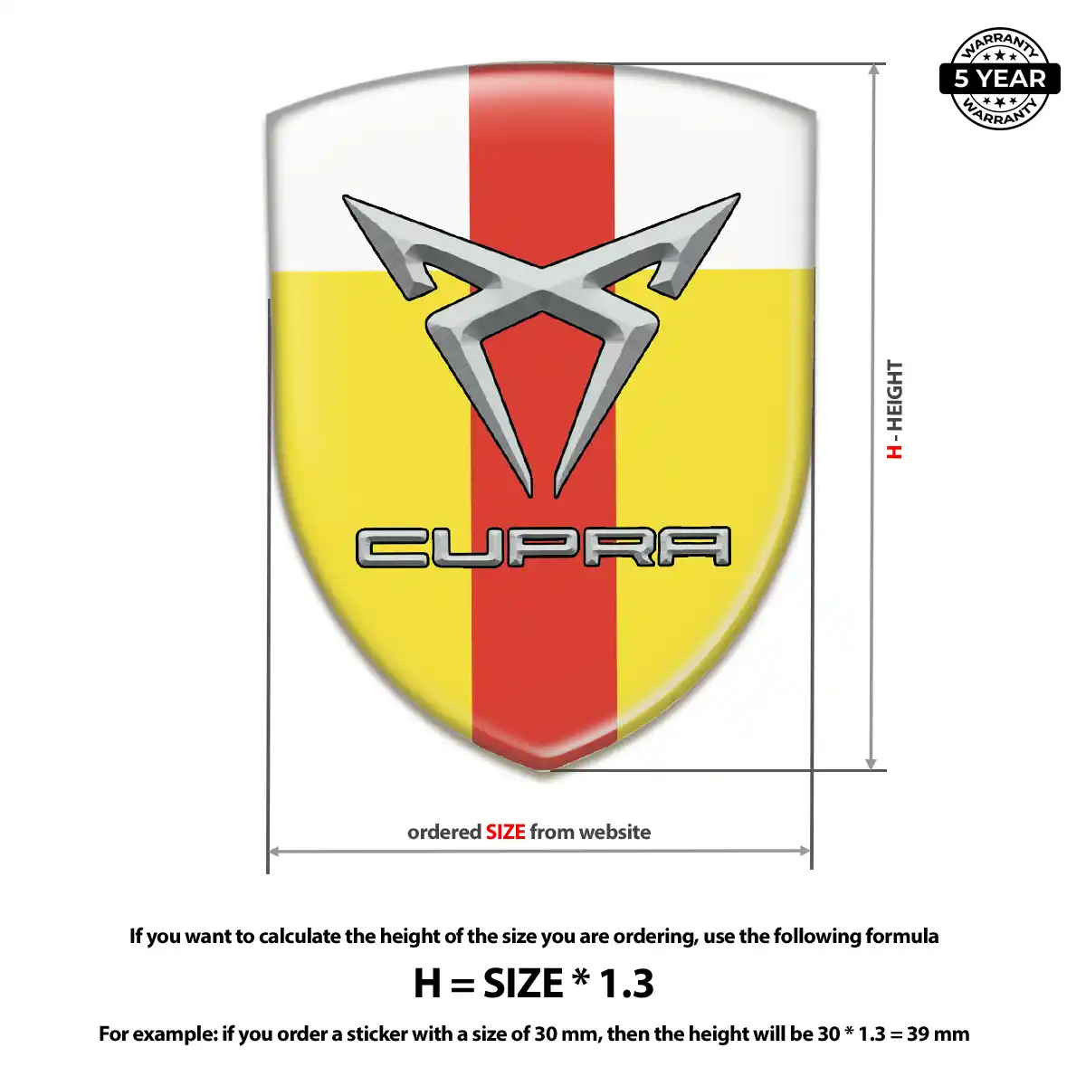 Cupra Domed Decal Elite Finish