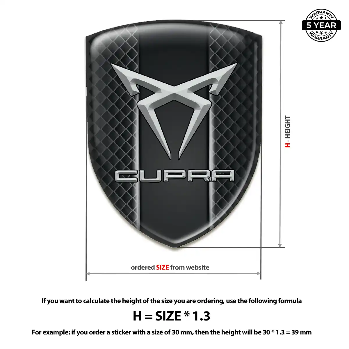 Cupra Domed Decal Prime Quality