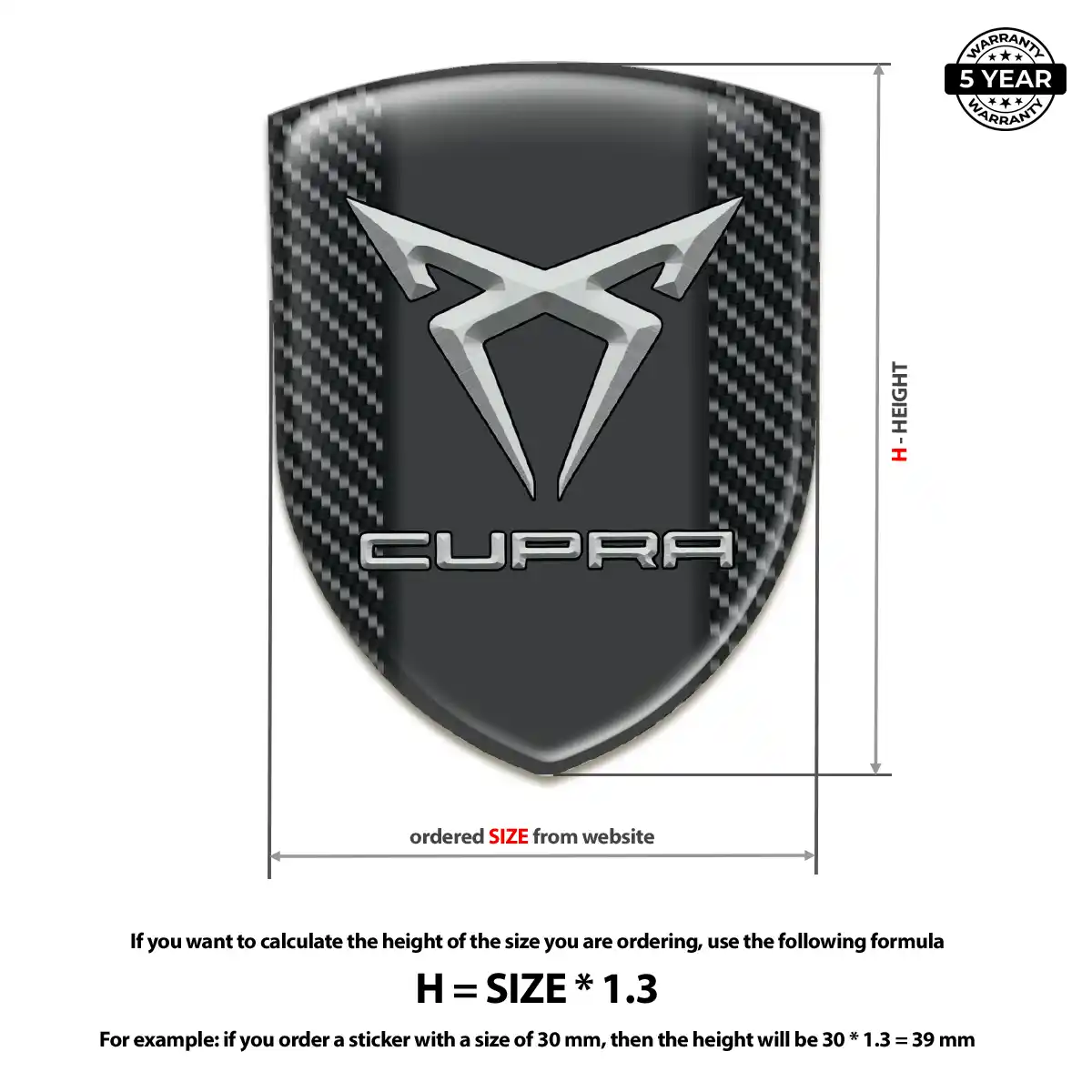 Cupra Domed Decal Refined Design