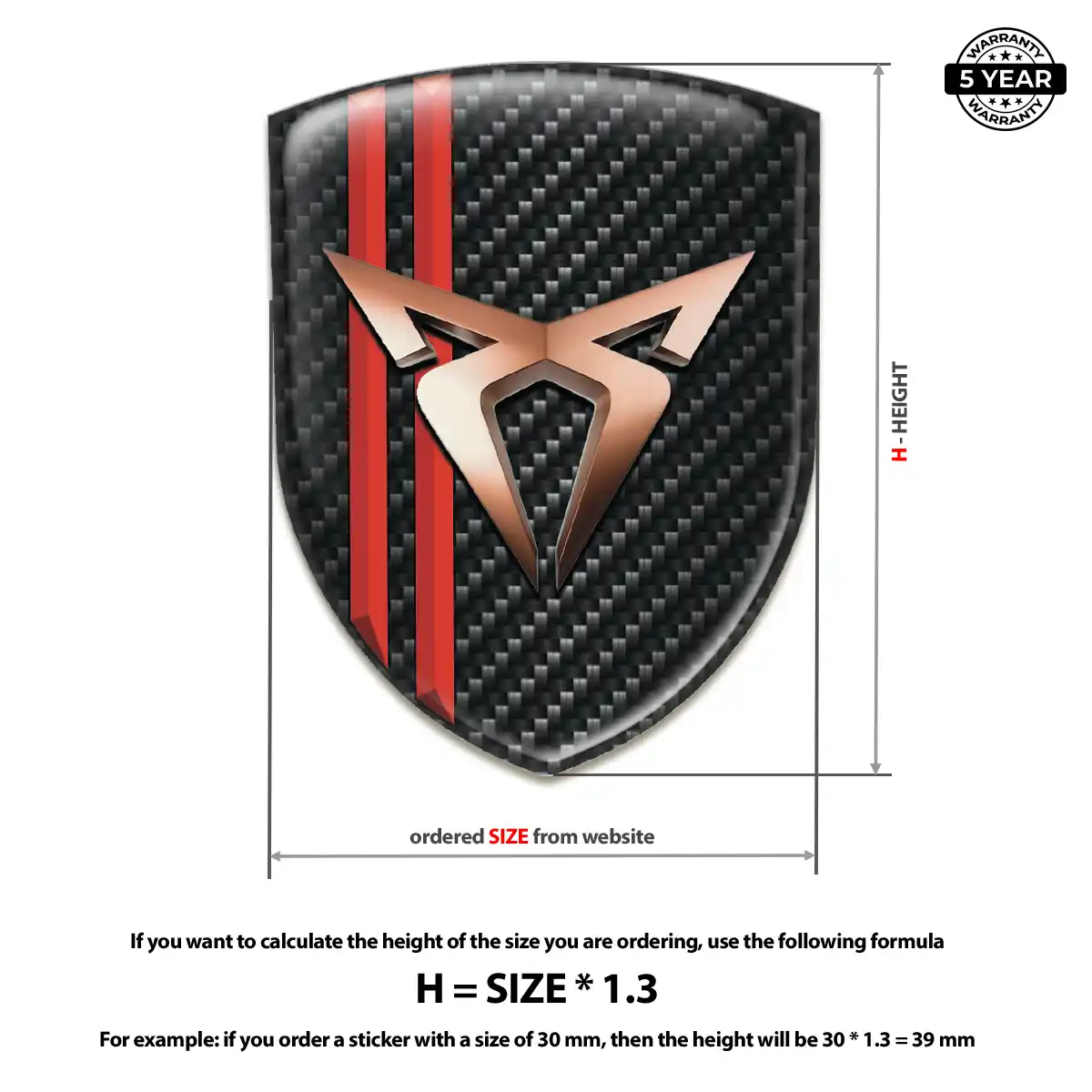 Cupra Domed Emblem Elite Finish